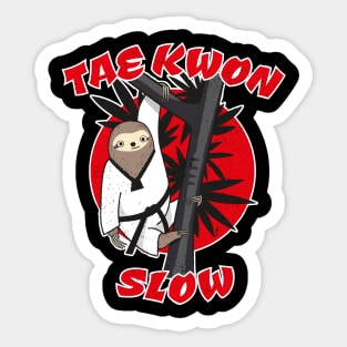 Tae Kwon Slow Funny Martial Art Sloth Pun Sticker